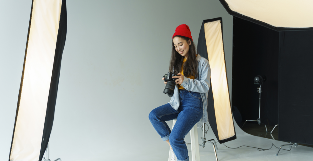 Productora audiovisual grabando video para campaña de pauta digital.